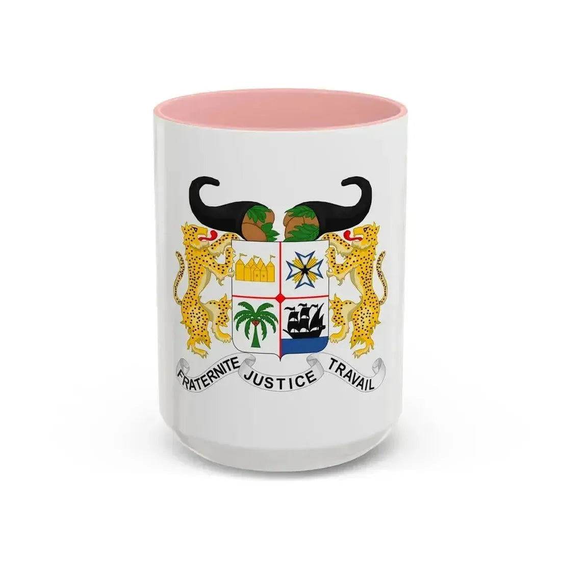 Coat of arms of Benin - Accent Coffee Mug 15oz Pink - Go Mug Yourself