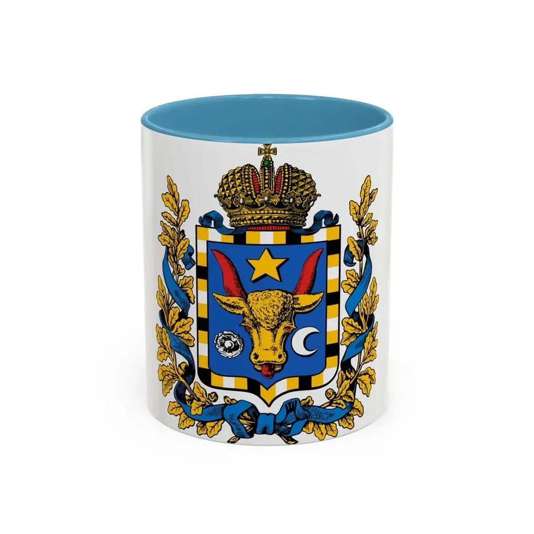 Coat of arms of Bessarabia Governorate 1878 - Accent Coffee Mug 11oz Light Blue - Go Mug Yourself