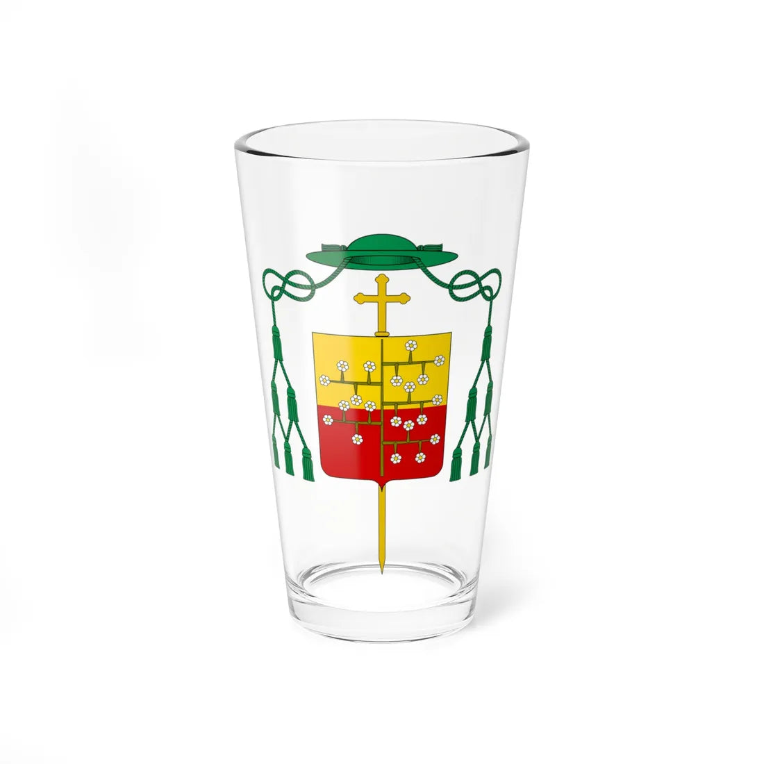 Coat of arms of Bishop Malaspina Spino Fiorito (Italy) (Coat of Arms) Pint Glass 16oz 16oz - Go Mug Yourself