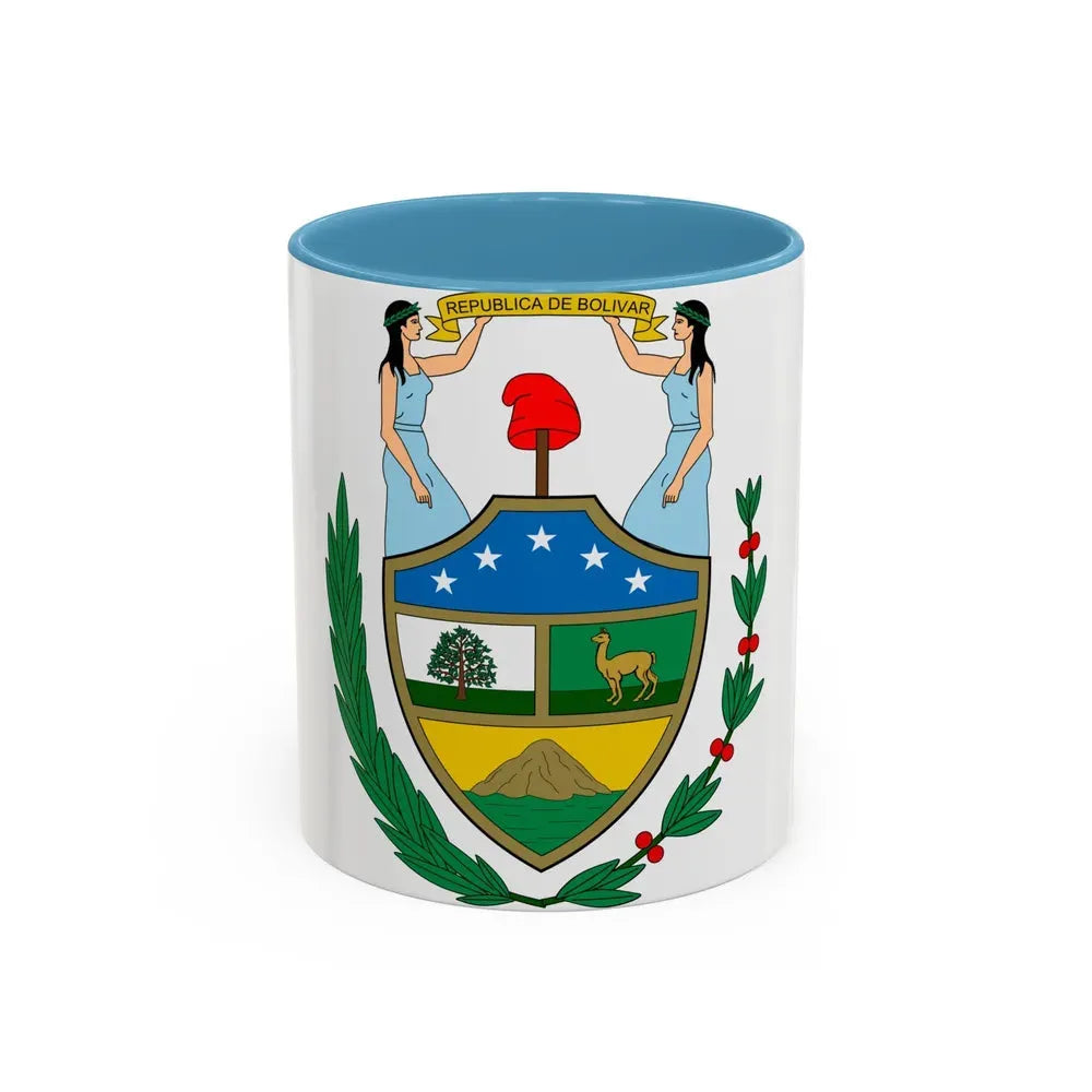 Coat of arms of Bolivia (1825) - Accent Coffee Mug 11oz Light Blue - Go Mug Yourself