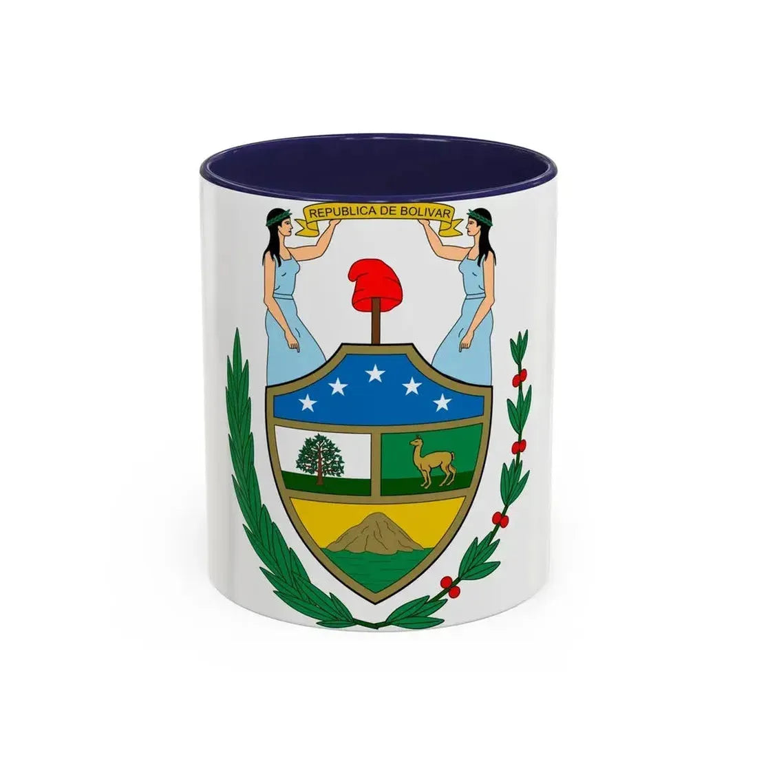 Coat of arms of Bolivia (1825) - Accent Coffee Mug 11oz Navy - Go Mug Yourself