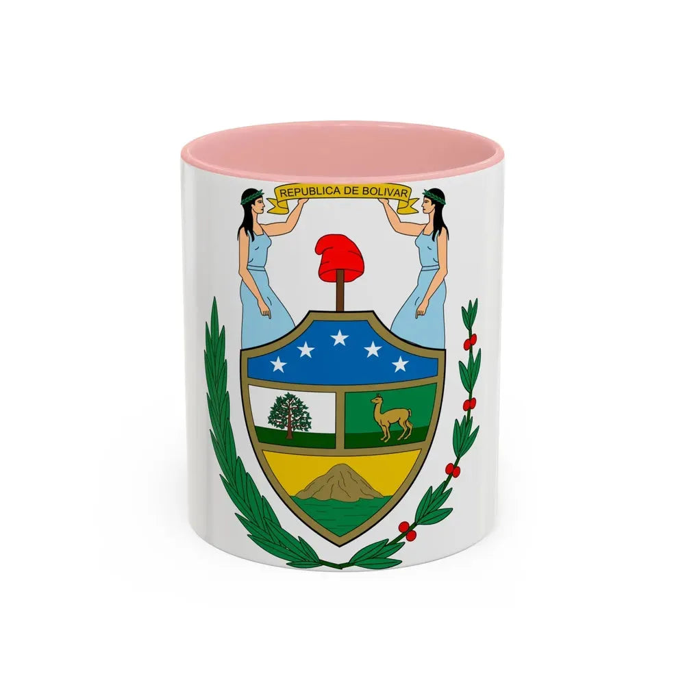 Coat of arms of Bolivia (1825) - Accent Coffee Mug 11oz Pink - Go Mug Yourself