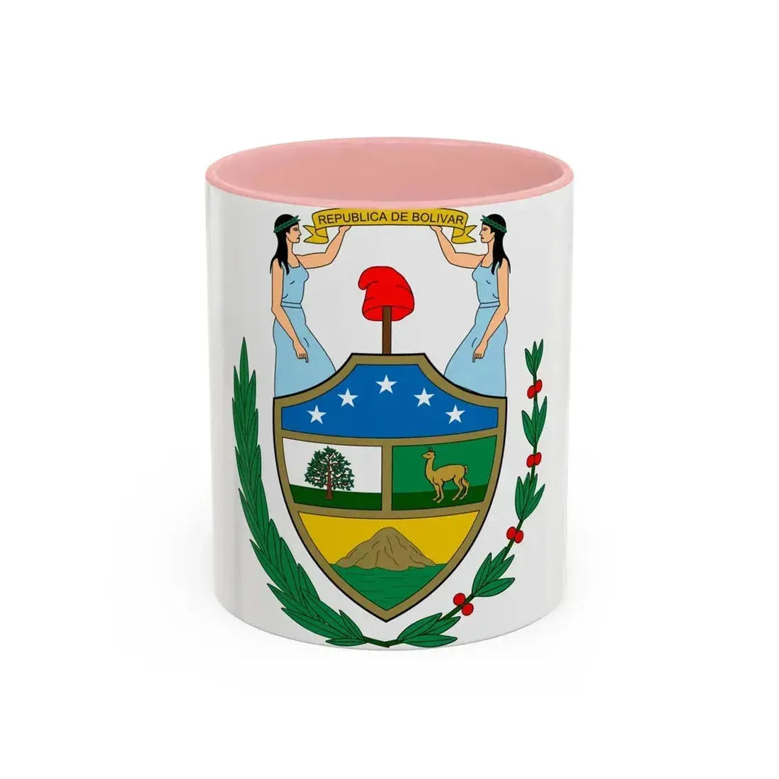 Coat of arms of Bolivia (1825) - Accent Coffee Mug 11oz Pink - Go Mug Yourself