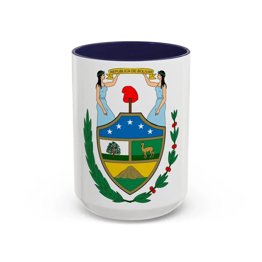 Coat of arms of Bolivia (1825) - Accent Coffee Mug 15oz Navy - Go Mug Yourself