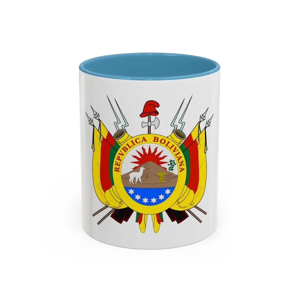 Coat of arms of Bolivia (1826) - Accent Coffee Mug 11oz Light Blue - Go Mug Yourself