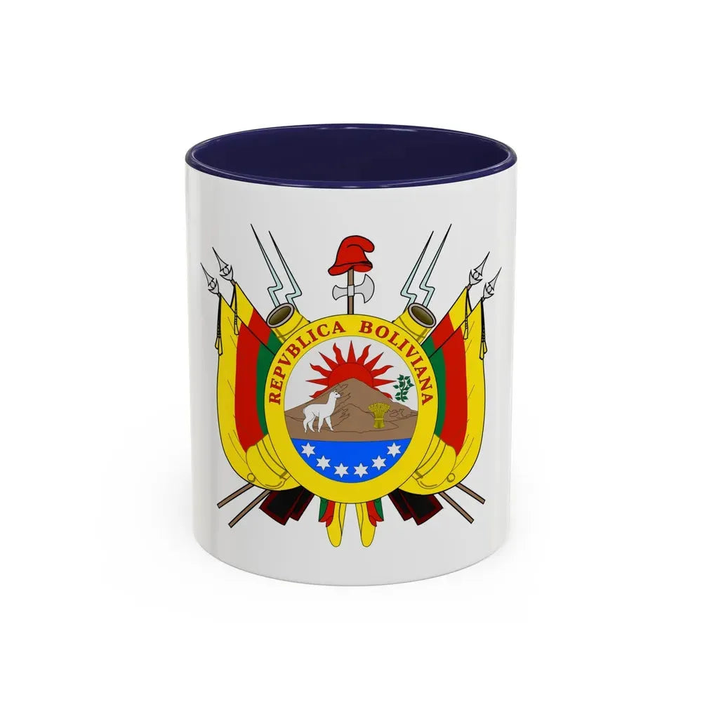 Coat of arms of Bolivia (1826) - Accent Coffee Mug 11oz Navy - Go Mug Yourself