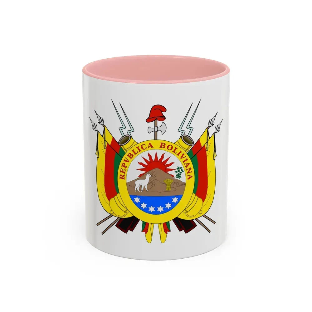 Coat of arms of Bolivia (1826) - Accent Coffee Mug 11oz Pink - Go Mug Yourself