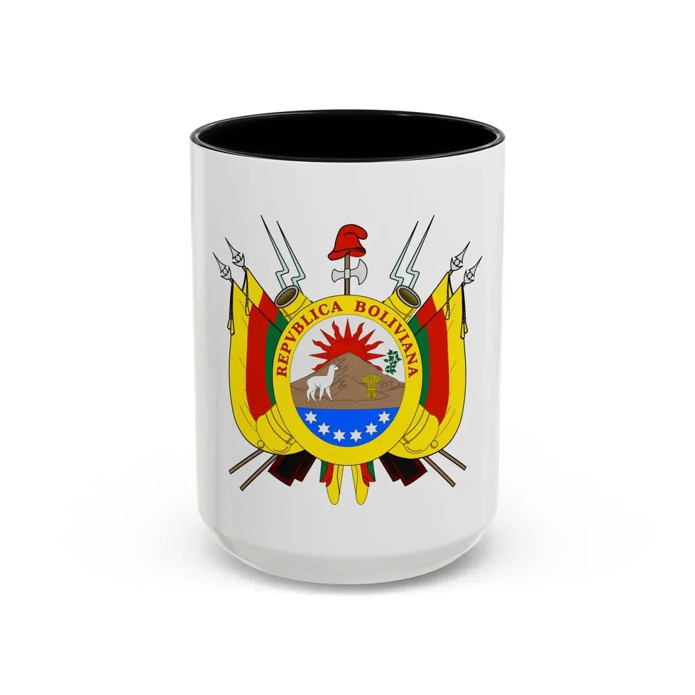 Coat of arms of Bolivia (1826) - Accent Coffee Mug 15oz Black - Go Mug Yourself