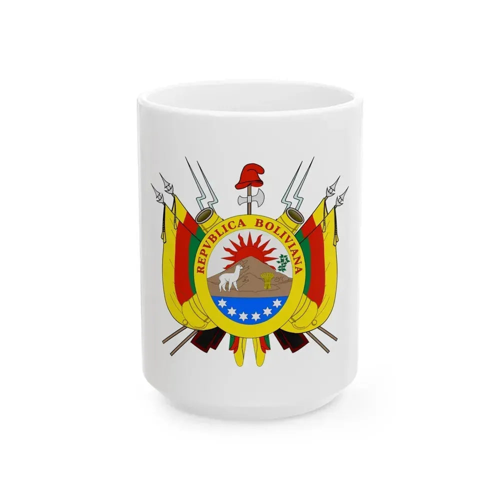 Coat of arms of Bolivia (1826) - White Coffee Mug 15oz - Go Mug Yourself