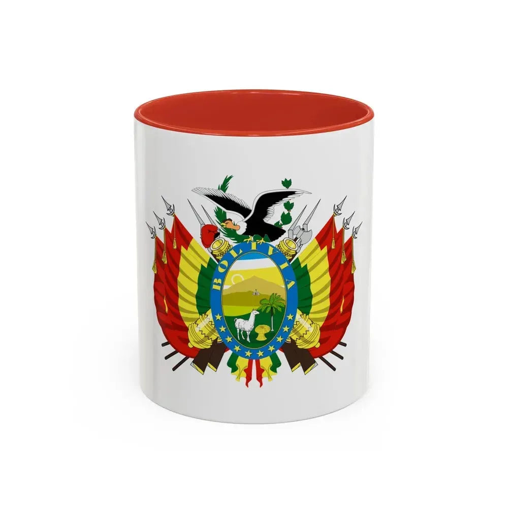 Coat of arms of Bolivia - Accent Coffee Mug 11oz Red - Go Mug Yourself