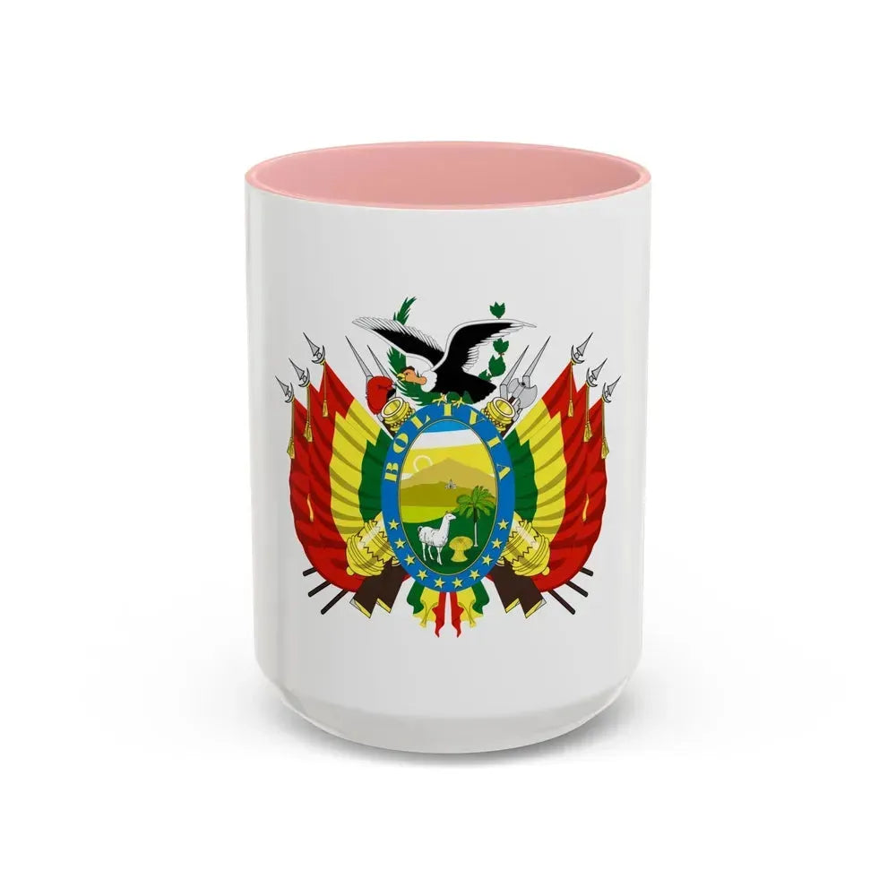 Coat of arms of Bolivia - Accent Coffee Mug 15oz Pink - Go Mug Yourself