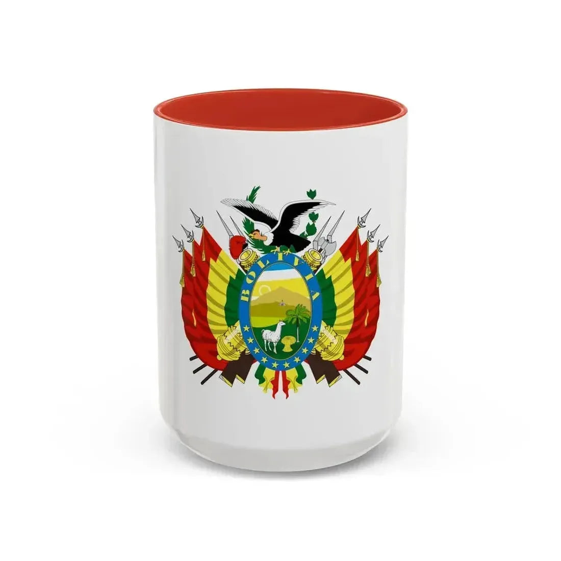 Coat of arms of Bolivia - Accent Coffee Mug 15oz Red - Go Mug Yourself