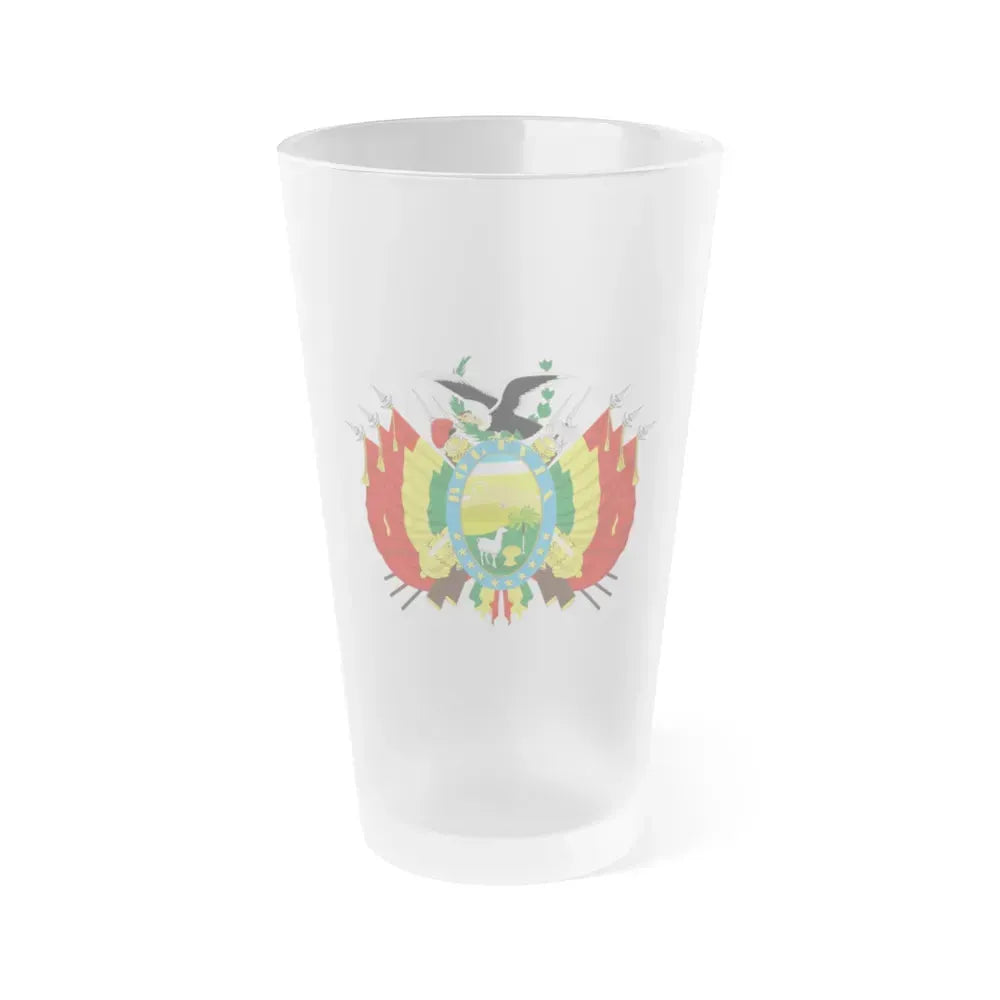 Coat of arms of Bolivia - Frosted Pint Glass 16oz 16oz Frosted - Go Mug Yourself