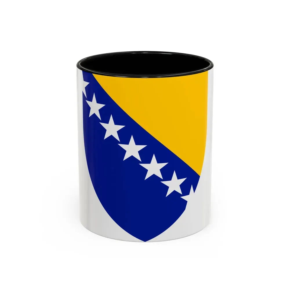 Coat of arms of Bosnia and Herzegovina - Accent Coffee Mug 11oz Black - Go Mug Yourself