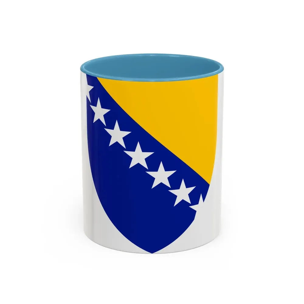 Coat of arms of Bosnia and Herzegovina - Accent Coffee Mug 11oz Light Blue - Go Mug Yourself