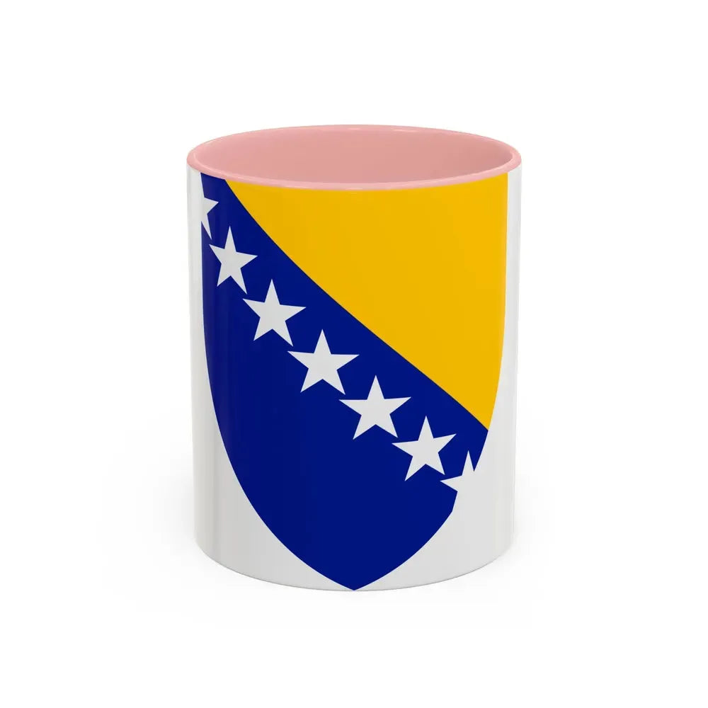 Coat of arms of Bosnia and Herzegovina - Accent Coffee Mug 11oz Pink - Go Mug Yourself