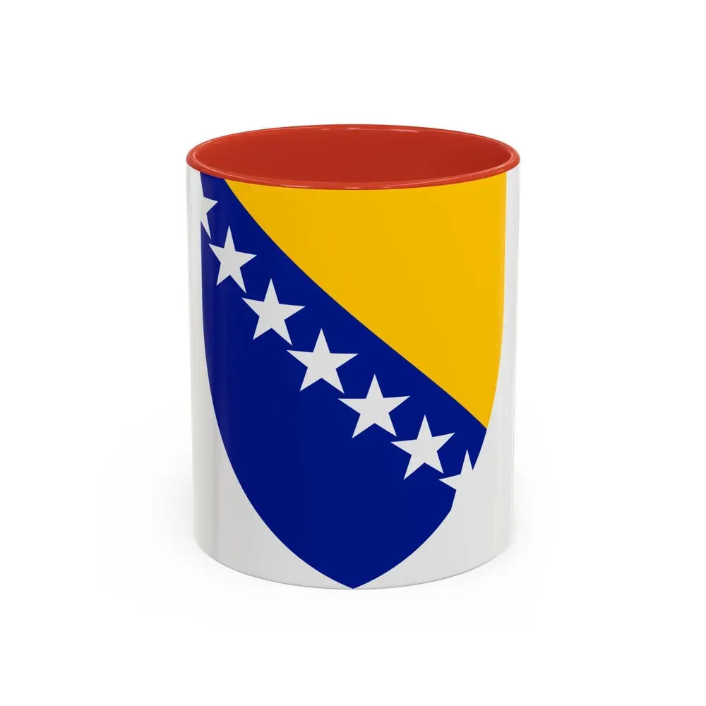 Coat of arms of Bosnia and Herzegovina - Accent Coffee Mug 11oz Red - Go Mug Yourself