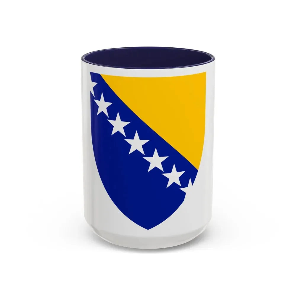 Coat of arms of Bosnia and Herzegovina - Accent Coffee Mug 15oz Navy - Go Mug Yourself