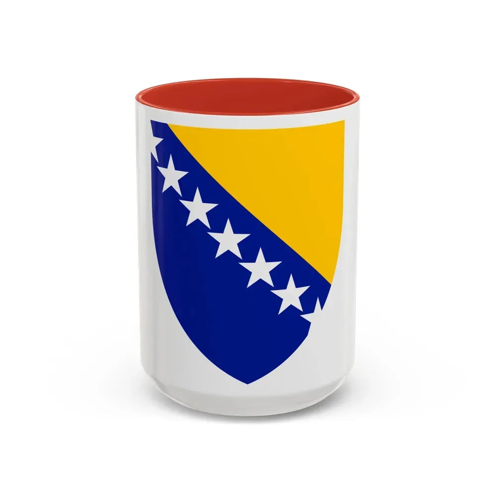 Coat of arms of Bosnia and Herzegovina - Accent Coffee Mug 15oz Red - Go Mug Yourself
