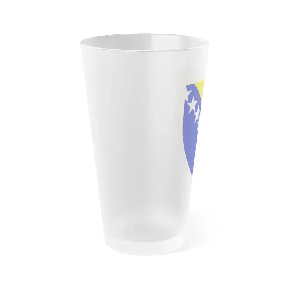 Coat of arms of Bosnia and Herzegovina - Frosted Pint Glass 16oz - Go Mug Yourself