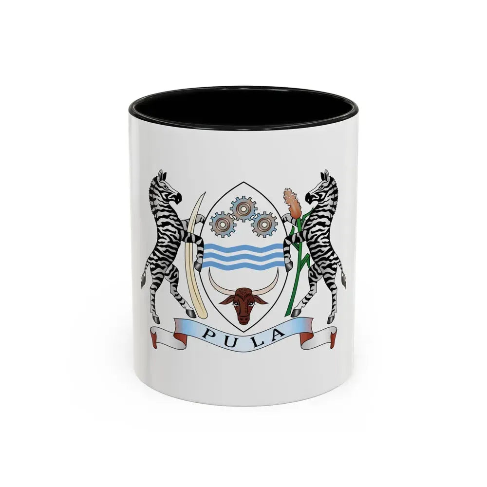 Coat of arms of Botswana - Accent Coffee Mug 11oz Black - Go Mug Yourself