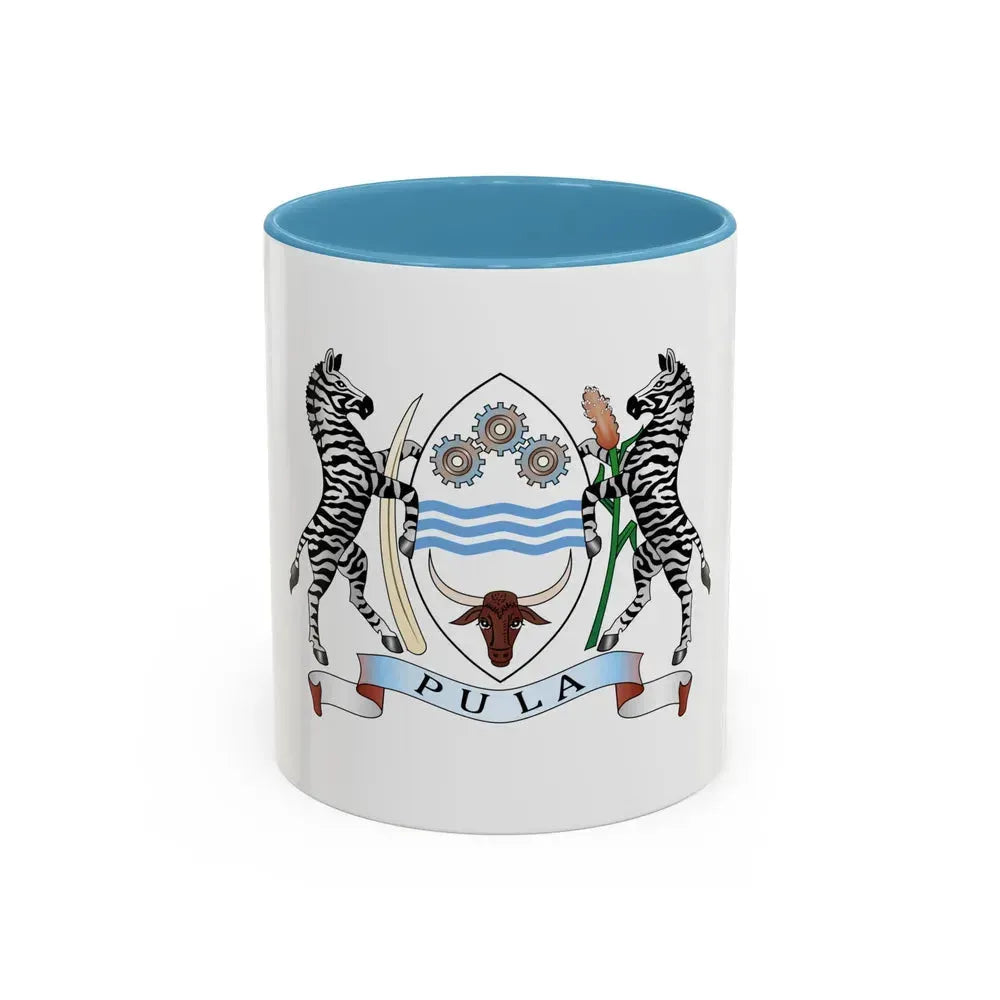 Coat of arms of Botswana - Accent Coffee Mug 11oz Light Blue - Go Mug Yourself