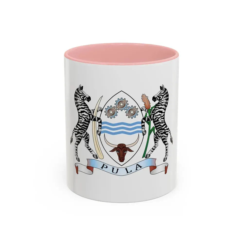 Coat of arms of Botswana - Accent Coffee Mug 11oz Pink - Go Mug Yourself