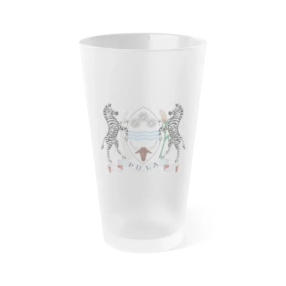Coat of arms of Botswana - Frosted Pint Glass 16oz 16oz Frosted - Go Mug Yourself