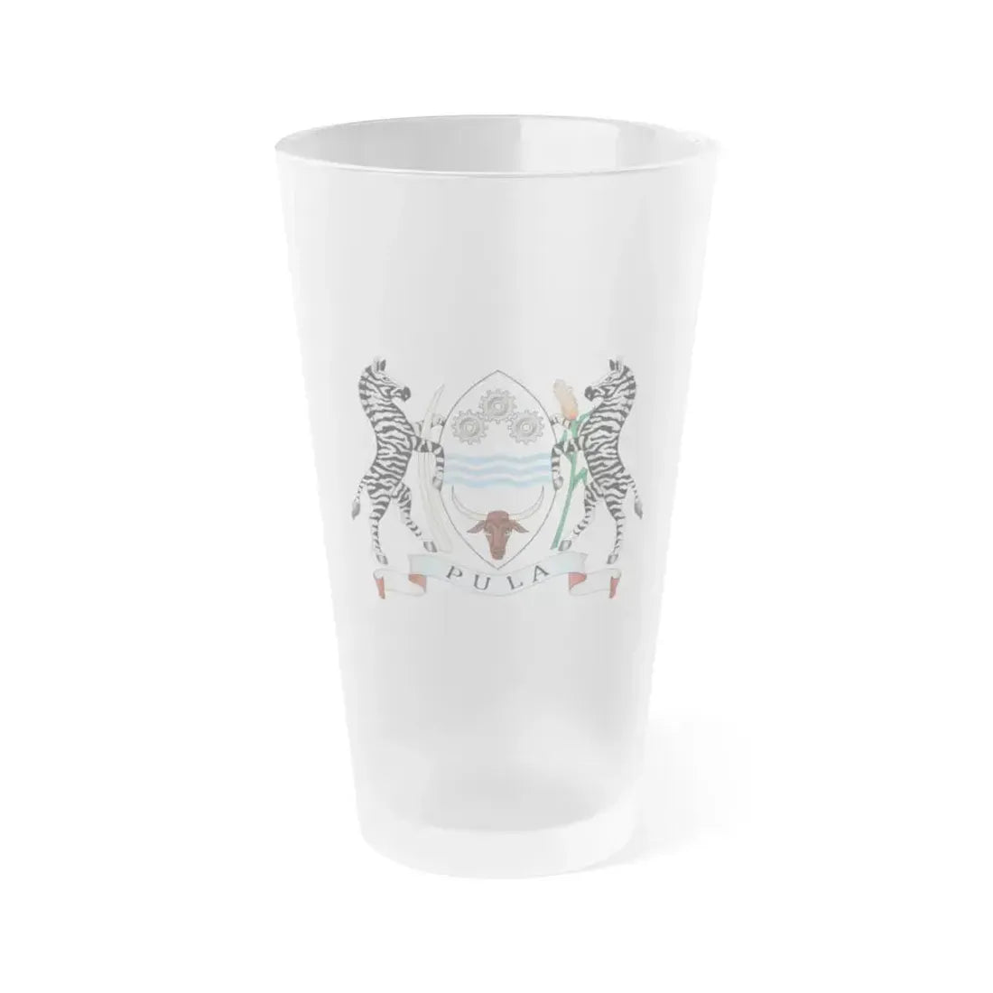 Coat of arms of Botswana - Frosted Pint Glass 16oz 16oz Frosted - Go Mug Yourself