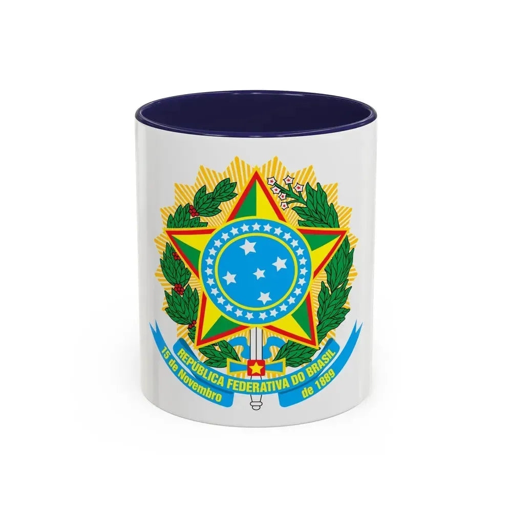 Coat of arms of Brazil - Accent Coffee Mug 11oz Navy - Go Mug Yourself