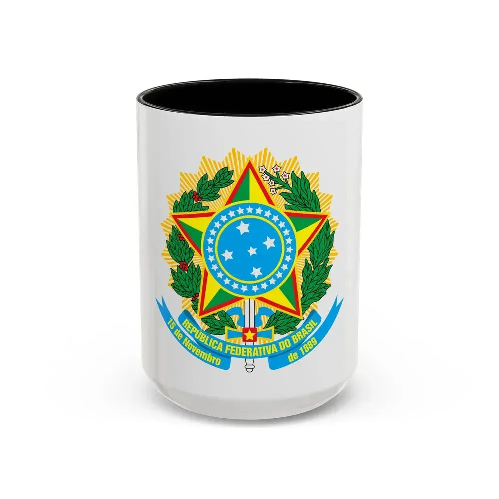 Coat of arms of Brazil - Accent Coffee Mug 15oz Black - Go Mug Yourself