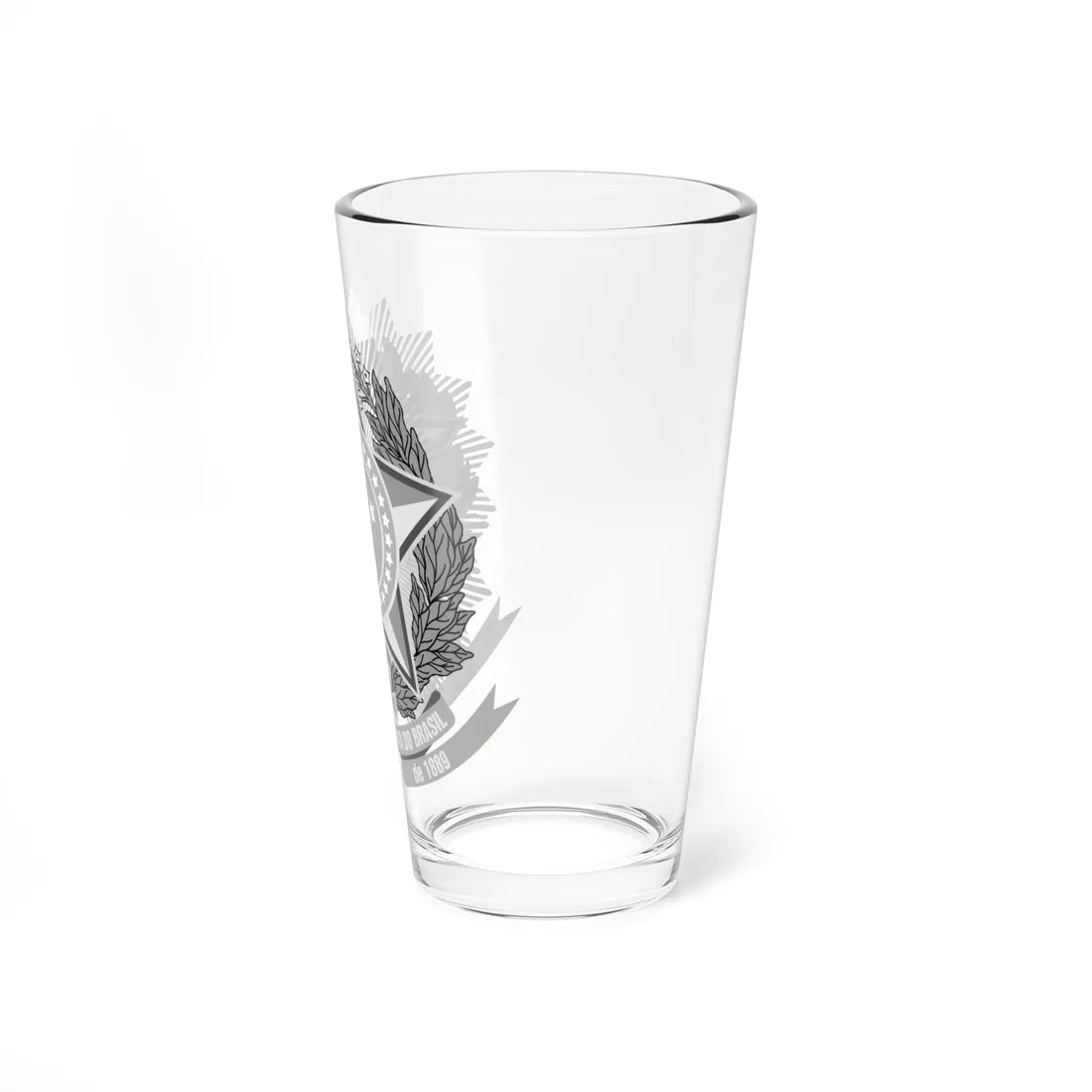 Coat of arms of Brazil grayscale (Brazil) (Coat of Arms) Pint Glass 16oz - Go Mug Yourself