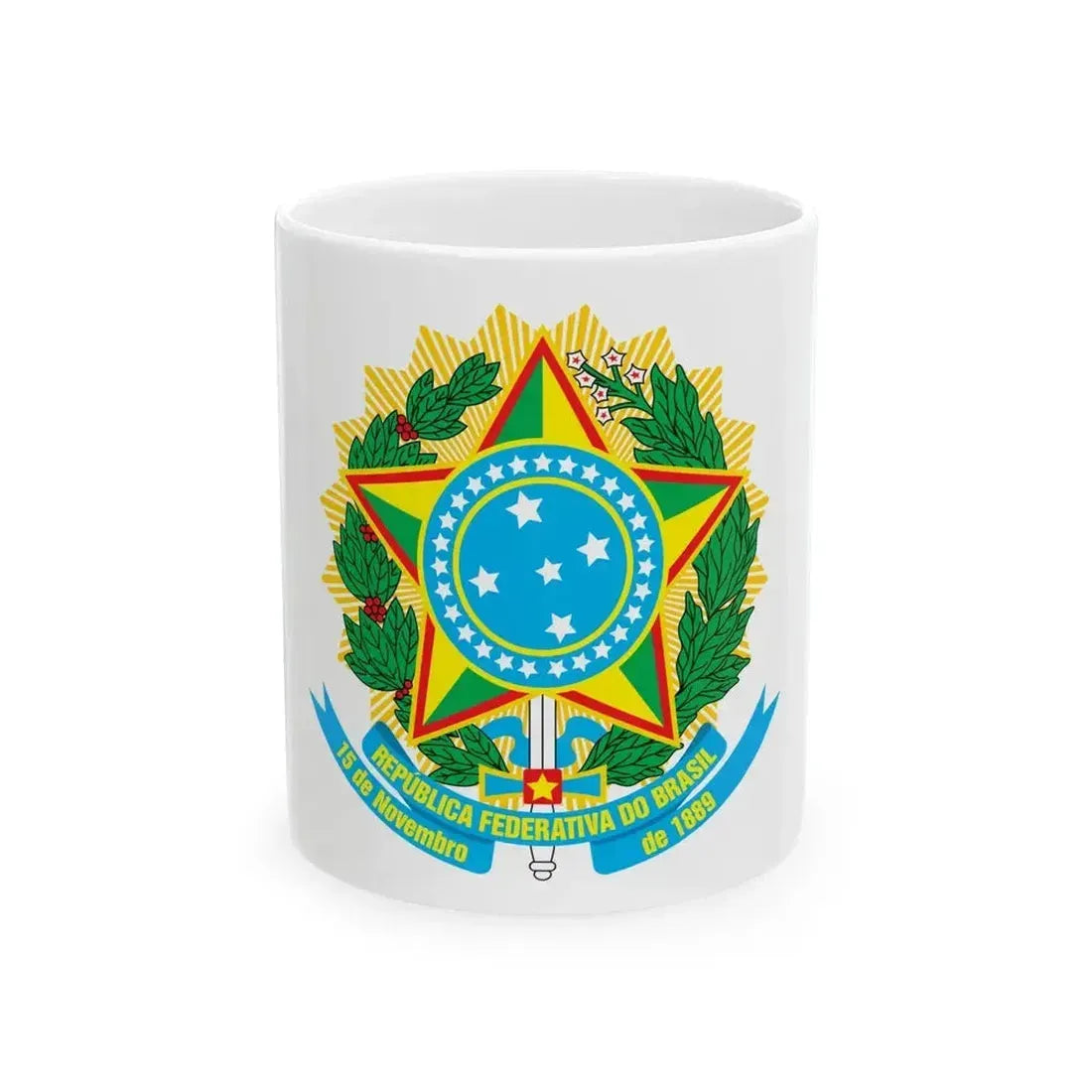 Coat of arms of Brazil - White Coffee Mug 11oz - Go Mug Yourself