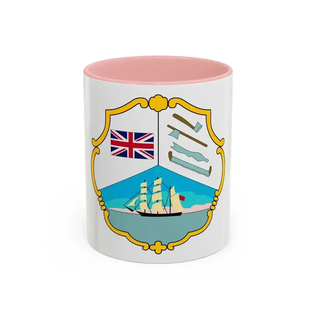 Coat of arms of British Honduras (1819-1907) - Accent Coffee Mug 11oz Pink - Go Mug Yourself