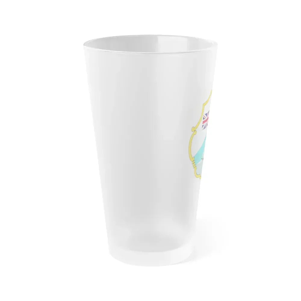 Coat of arms of British Honduras (1819-1907) - Frosted Pint Glass 16oz - Go Mug Yourself