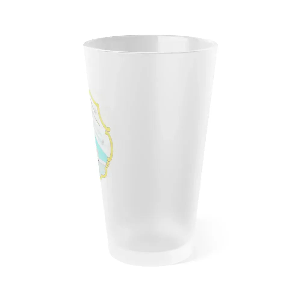 Coat of arms of British Honduras (1819-1907) - Frosted Pint Glass 16oz - Go Mug Yourself