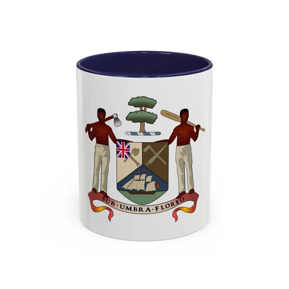 Coat of arms of British Honduras (1907-1967) - Accent Coffee Mug 11oz Navy - Go Mug Yourself