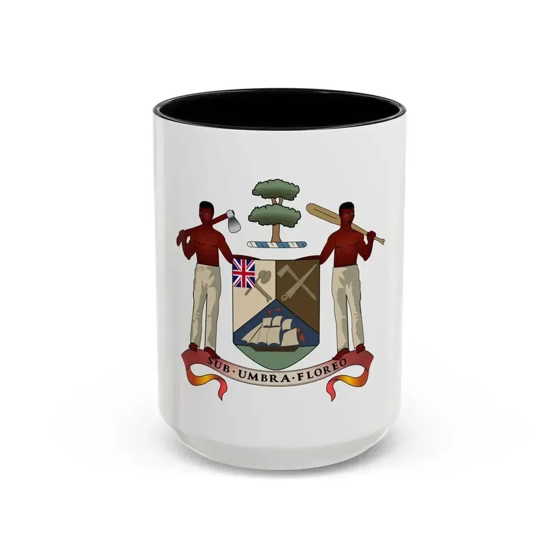 Coat of arms of British Honduras (1907-1967) - Accent Coffee Mug 15oz Black - Go Mug Yourself
