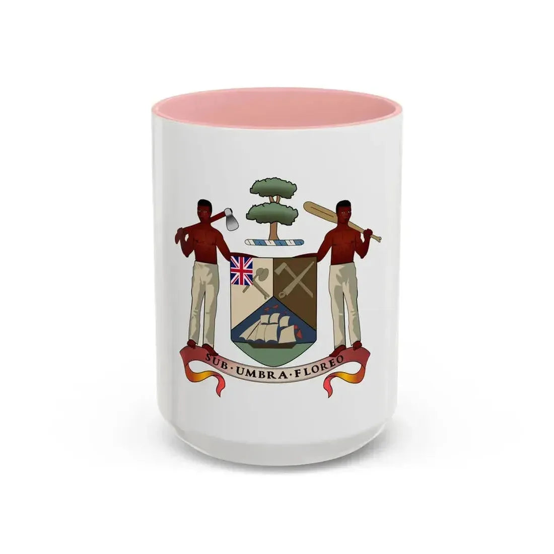 Coat of arms of British Honduras (1907-1967) - Accent Coffee Mug 15oz Pink - Go Mug Yourself