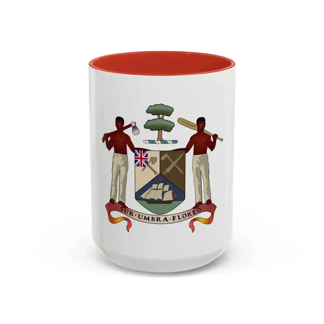 Coat of arms of British Honduras (1907-1967) - Accent Coffee Mug 15oz Red - Go Mug Yourself