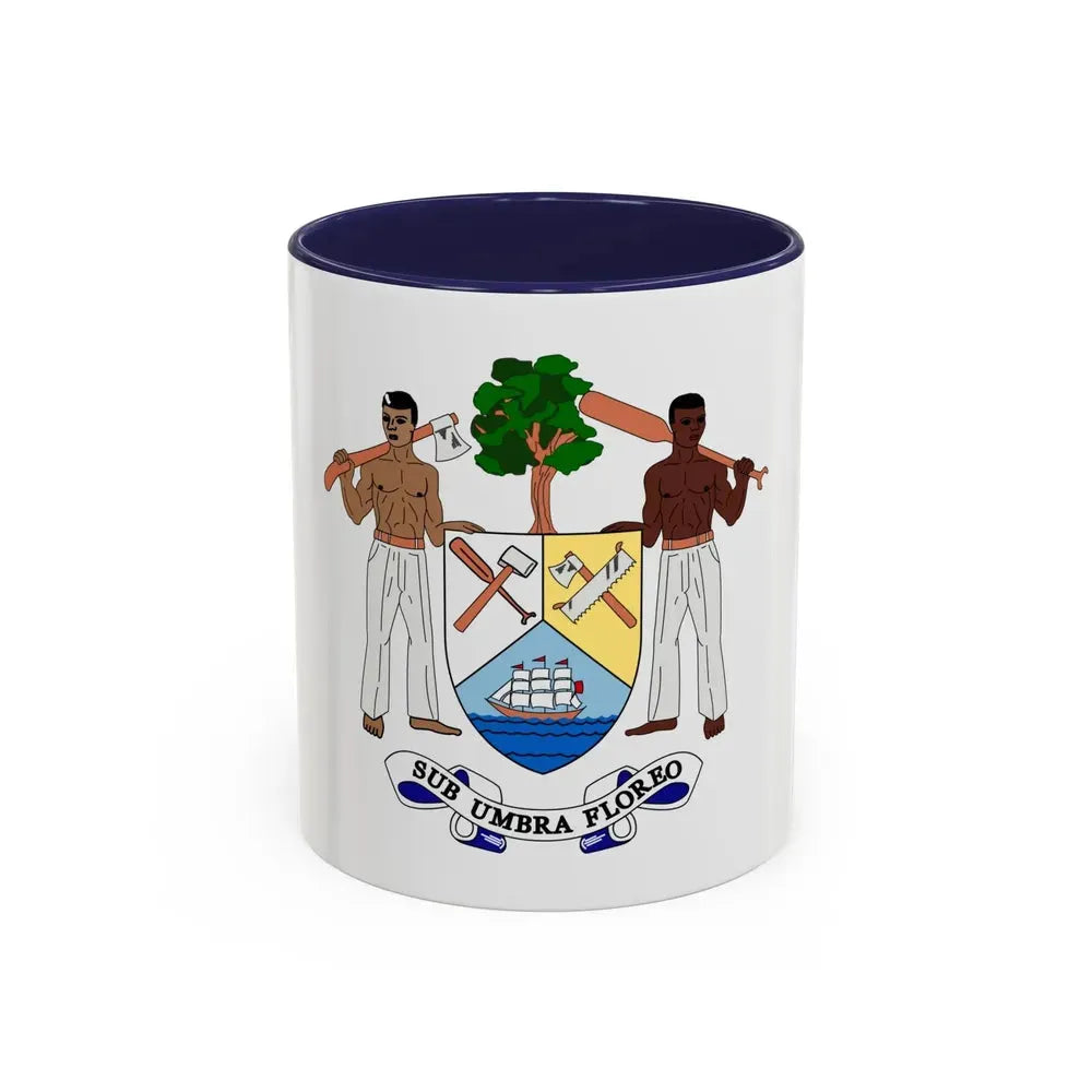 Coat of arms of British Honduras-Belize (1967-1981) - Accent Coffee Mug 11oz Navy - Go Mug Yourself