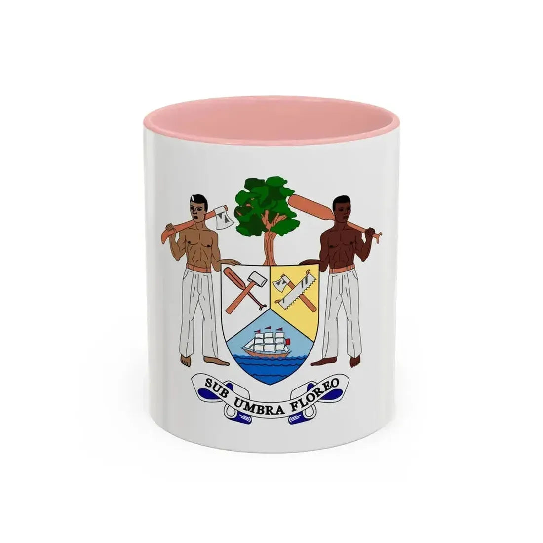 Coat of arms of British Honduras-Belize (1967-1981) - Accent Coffee Mug 11oz Pink - Go Mug Yourself