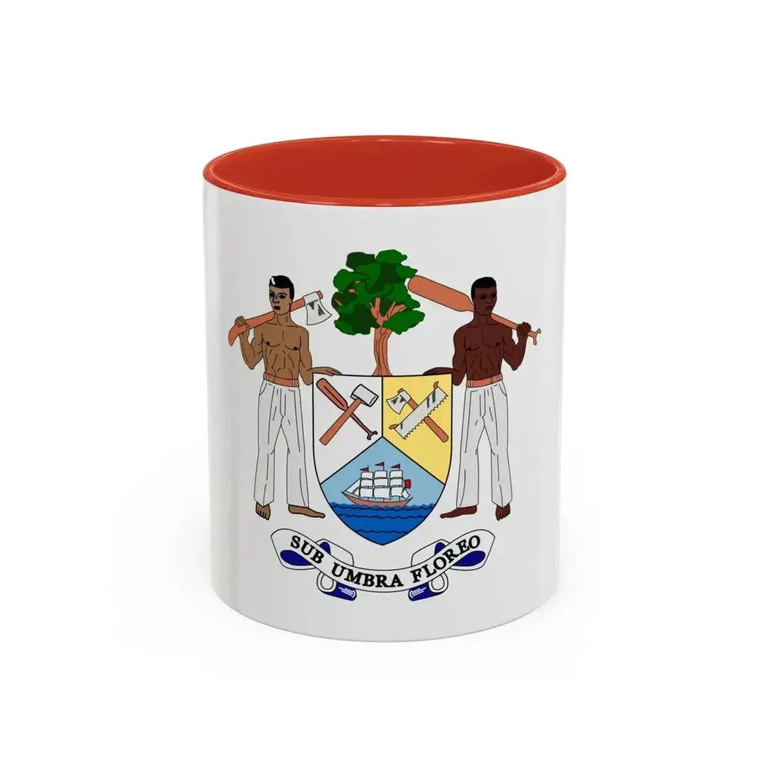Coat of arms of British Honduras-Belize (1967-1981) - Accent Coffee Mug 11oz Red - Go Mug Yourself