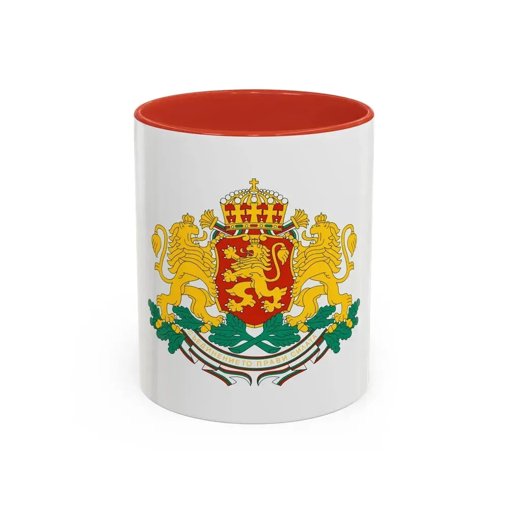 Coat of arms of Bulgaria - Accent Coffee Mug 11oz Red - Go Mug Yourself