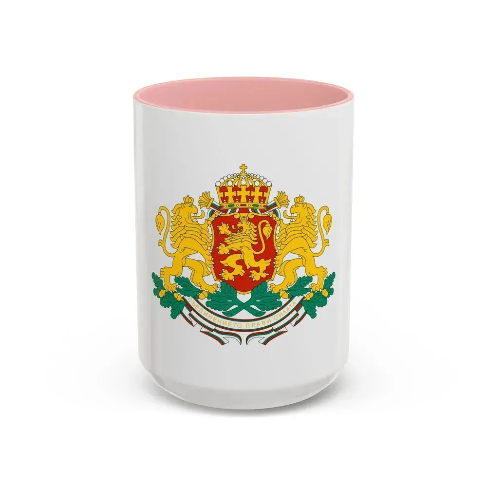 Coat of arms of Bulgaria - Accent Coffee Mug 15oz Pink - Go Mug Yourself