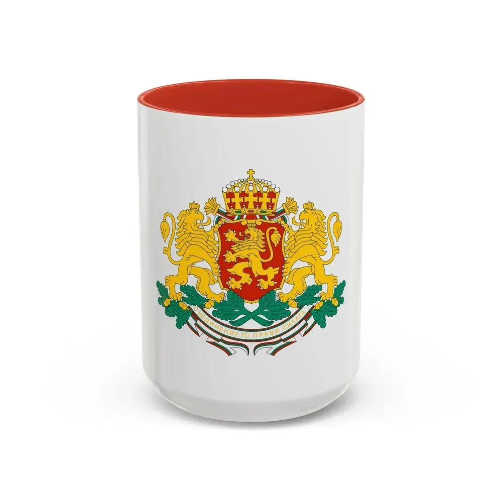 Coat of arms of Bulgaria - Accent Coffee Mug 15oz Red - Go Mug Yourself