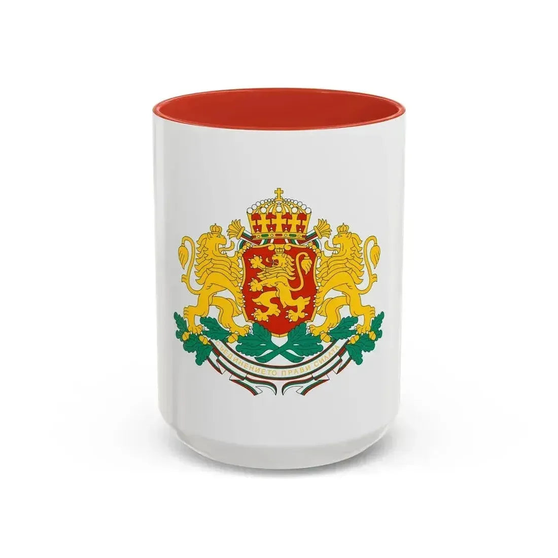 Coat of arms of Bulgaria - Accent Coffee Mug 15oz Red - Go Mug Yourself