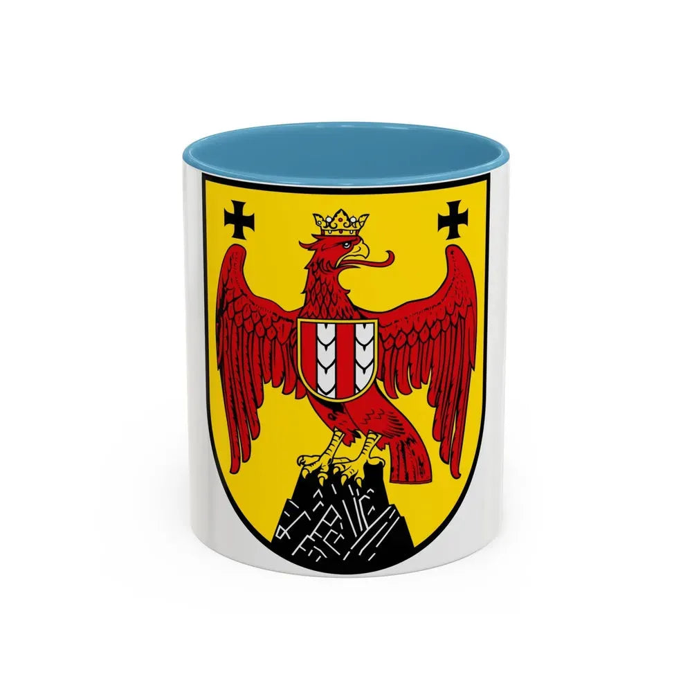 Coat of Arms of Burgenland Austria - Accent Coffee Mug 11oz Light Blue - Go Mug Yourself