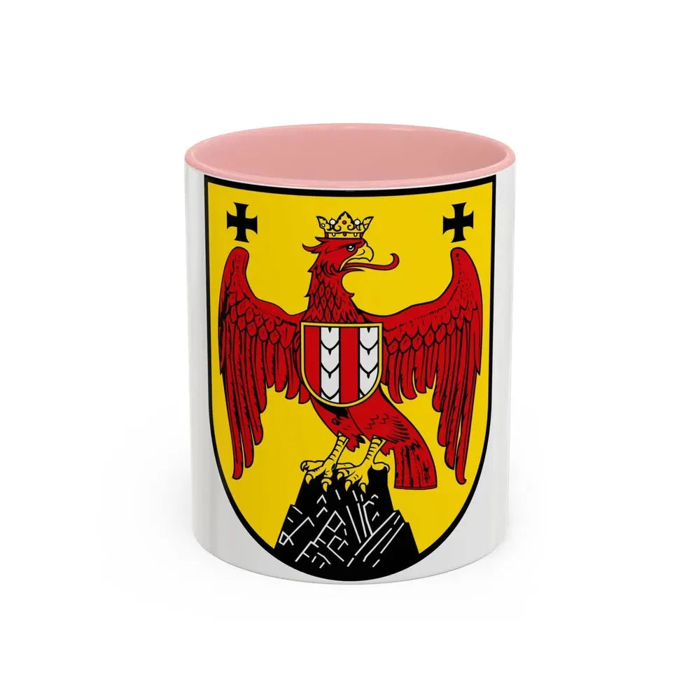 Coat of Arms of Burgenland Austria - Accent Coffee Mug 11oz Pink - Go Mug Yourself