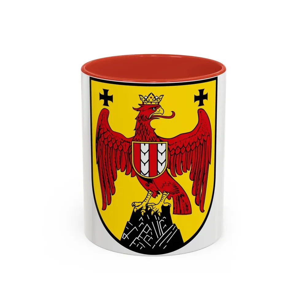 Coat of Arms of Burgenland Austria - Accent Coffee Mug 11oz Red - Go Mug Yourself
